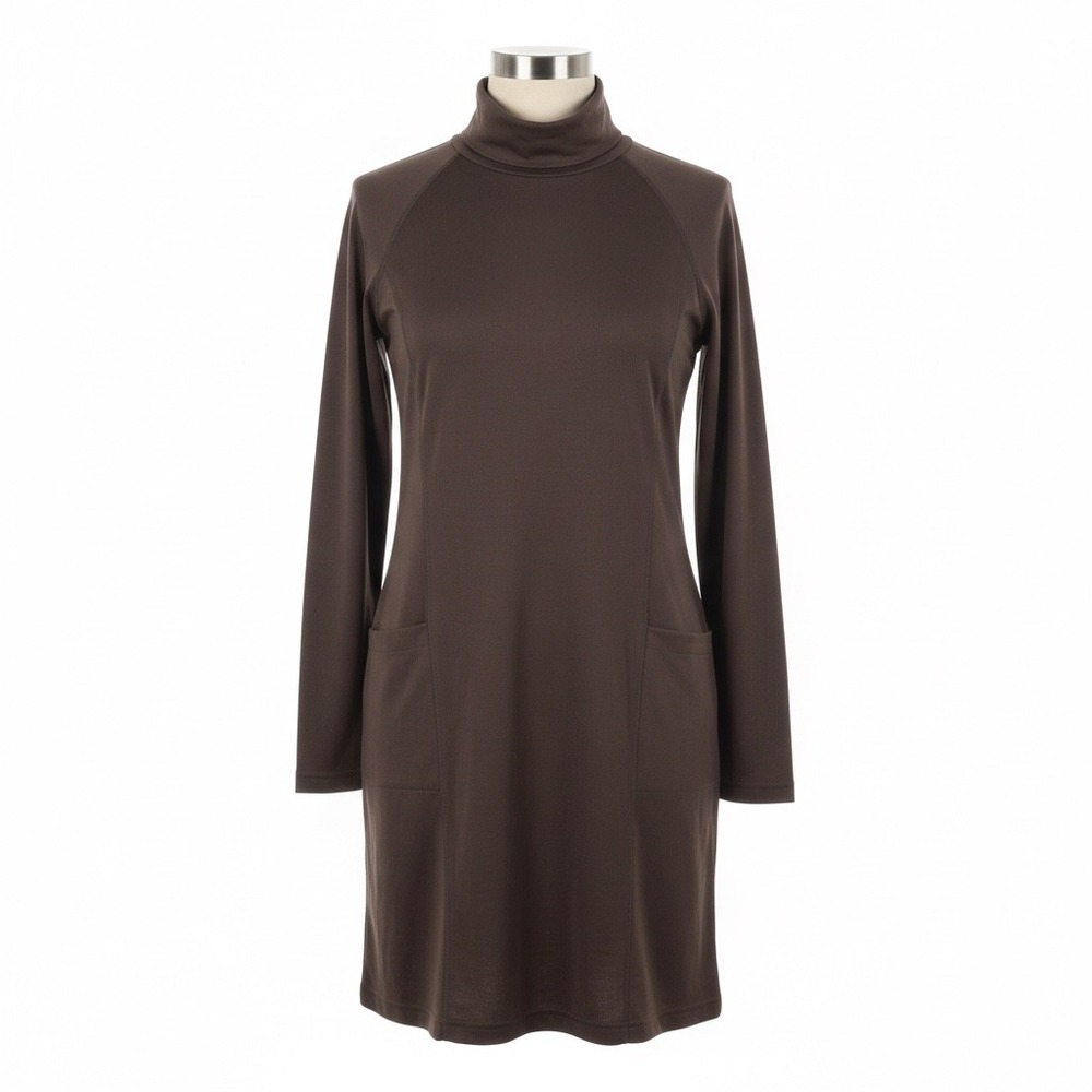 Eastern Mountain Sports EMS Dress Medium Women Brown Wool Blend Turtleneck Tunic